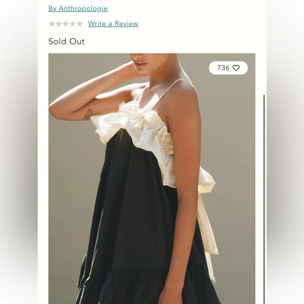 Anthropologie Black and White Ruffle Dress - Picture 3 of 6